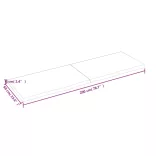 sötétbarna kezelt tömör tölgyfa asztallap 200x60x(2-6) cm