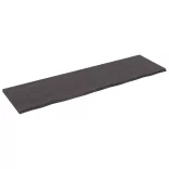 sötétbarna kezelt tömör tölgyfa asztallap 220x60x(2-4) cm