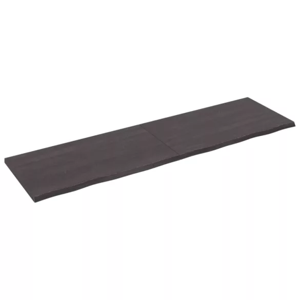 sötétbarna kezelt tömör tölgyfa asztallap 220x60x(2-4) cm