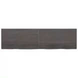 sötétbarna kezelt tömör tölgyfa asztallap 220x60x(2-4) cm