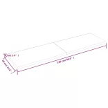 sötétbarna kezelt tömör tölgyfa asztallap 220x60x(2-4) cm