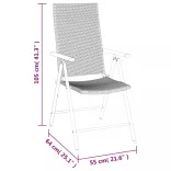 7 részes fekete polyrattan kerti étkezőgarnitúra