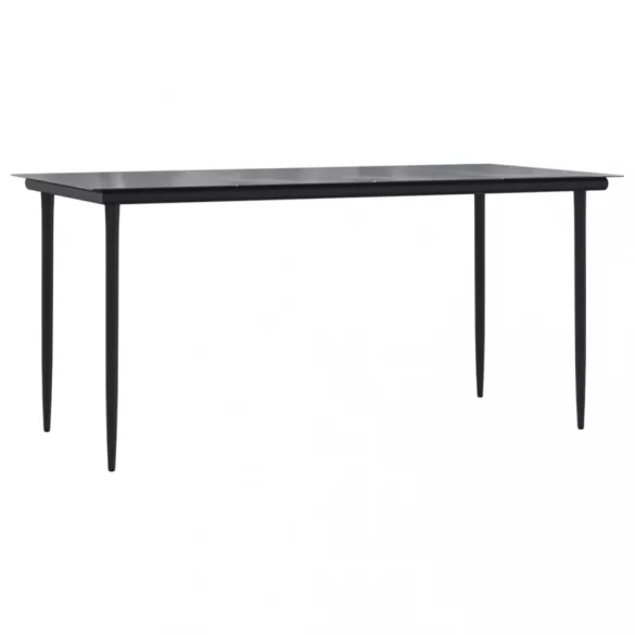 7 részes fekete PVC rattan kerti étkezőgarnitúra