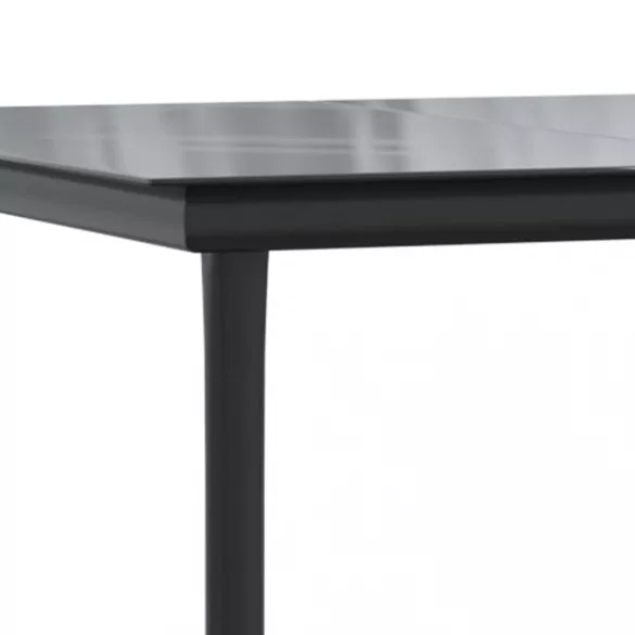 7 részes fekete PVC rattan kerti étkezőgarnitúra