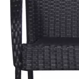 7 részes fekete polyrattan kerti étkezőgarnitúra