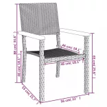 7 részes fekete polyrattan kerti étkezőgarnitúra