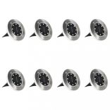 8 db RGB színű napelemes talajba szúrható LED-lámpa