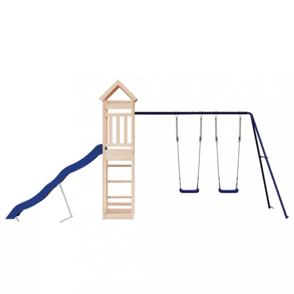 tömör fenyőfa kültéri játszószett