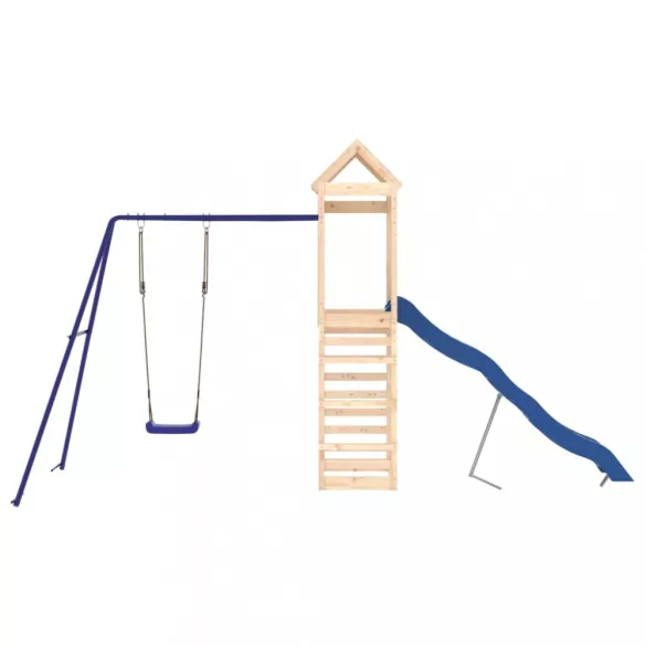 tömör fenyőfa kültéri játszószett