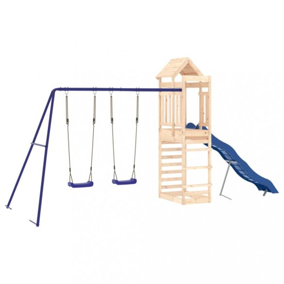 tömör fenyőfa kültéri játszószett