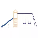 tömör fenyőfa kültéri játszószett