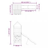 tömör fenyőfa kültéri játszószett