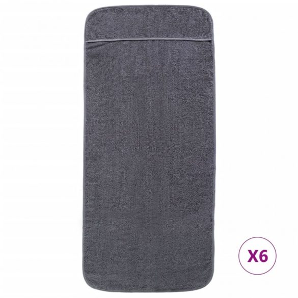 6 db antracitszürke 400 GSM szövet strandtörölköző 60 x 135 cm