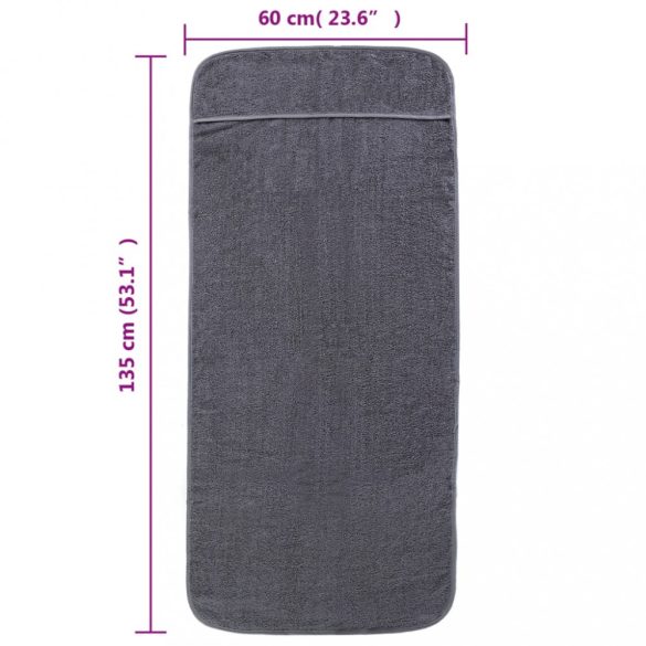 6 db antracitszürke 400 GSM szövet strandtörölköző 60 x 135 cm