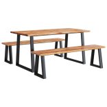 3 részes tömör akácfa étkezőszett természetes éllel