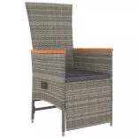 7 részes szürke polyrattan kerti étkezőgarnitúra párnával