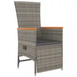 7 részes szürke polyrattan kerti étkezőgarnitúra párnával