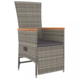 9 részes szürke polyrattan kerti étkezőgarnitúra párnával