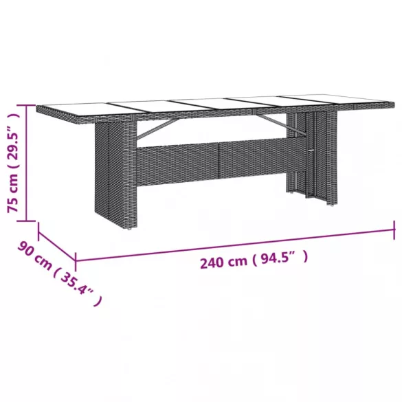 11 részes bézs polyrattan kerti étkezőgarnitúra párnákkal