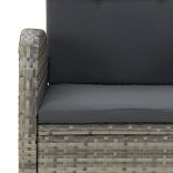 9 részes szürke polyrattan kerti étkezőgarnitúra párnával