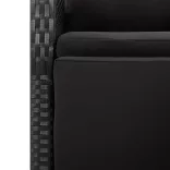 9 részes fekete polyrattan kerti étkezőgarnitúra párnákkal