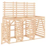 tripla tömör fenyőfa görgős szemeteskuka-tároló