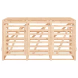 tripla tömör fenyőfa görgős szemeteskuka-tároló