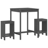 szürke 3 részes tömör fenyőfa kerti ládaszett