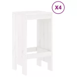 fehér 5 részes tömör fenyőfa kerti bárszett