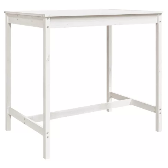 fehér 5 részes tömör fenyőfa kerti bárszett