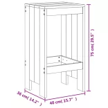 szürke 5 részes tömör fenyőfa kerti bárszett