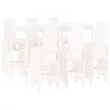 fehér 7 részes tömör fenyőfa kerti bárszett