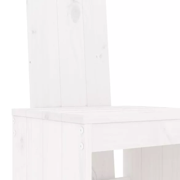 fehér 7 részes tömör fenyőfa kerti bárszett