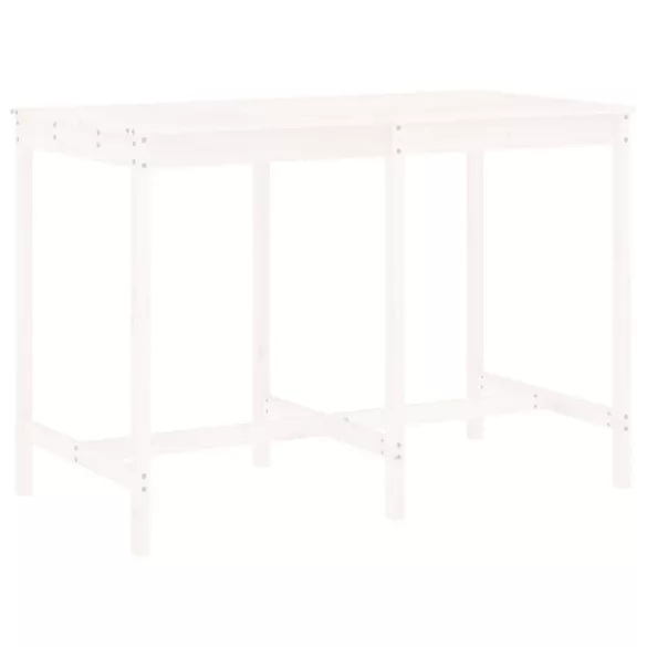 fehér 7 részes tömör fenyőfa kerti bárszett