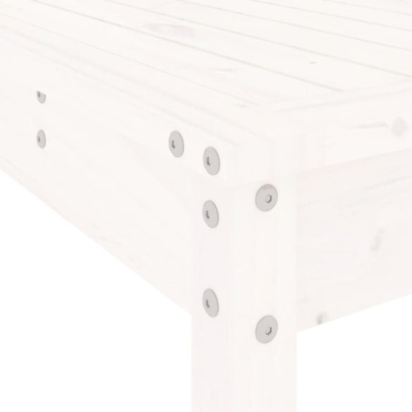 fehér 9 részes tömör fenyőfa kerti bárszett