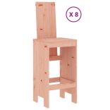 9 részes tömör duglászfenyő kerti bárgarnitúra