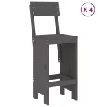 szürke 5 részes tömör fenyőfa kerti bárszett