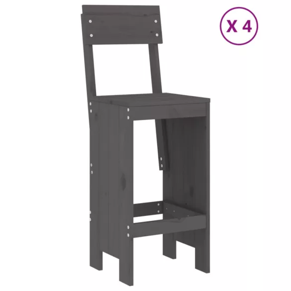 szürke 5 részes tömör fenyőfa kerti bárszett