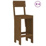 mézbarna 5 részes tömör fenyőfa kerti bárszett