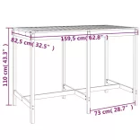 7 részes tömör duglászfenyő kerti bárgarnitúra