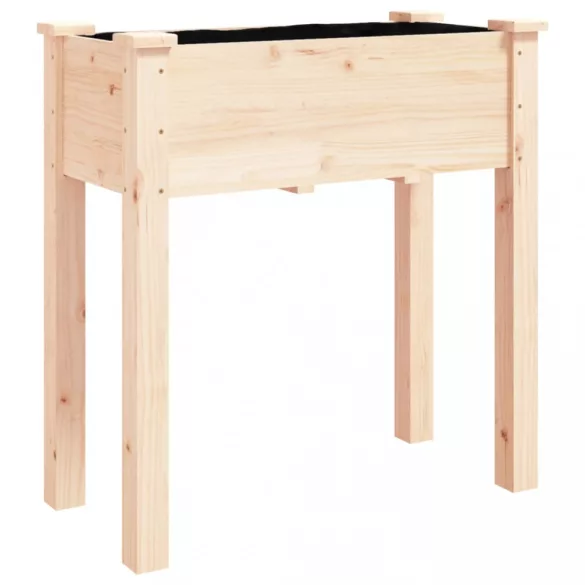 tömör fenyőfa kerekes ültetőláda béléssel 71 x 37 x 80 cm