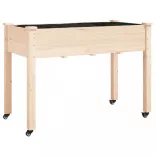 tömör fenyőfa kerekes ültetőláda béléssel 118x59x80 cm