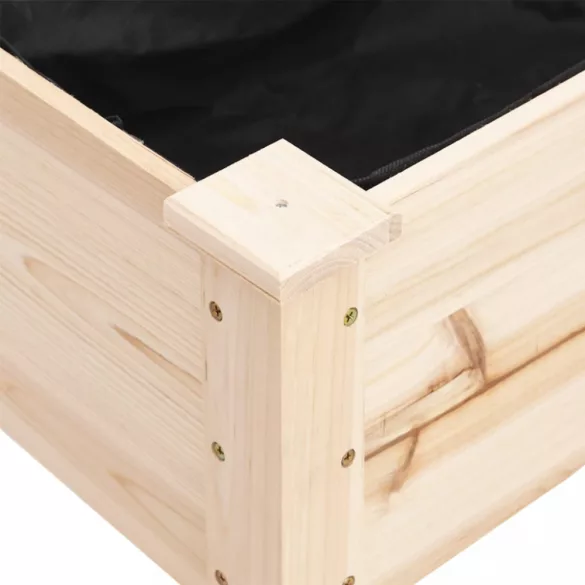 tömör fenyőfa kerekes ültetőláda béléssel 118x59x80 cm