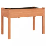 barna tömör fenyőfa kerekes ültetőláda béléssel 118x59x80 cm