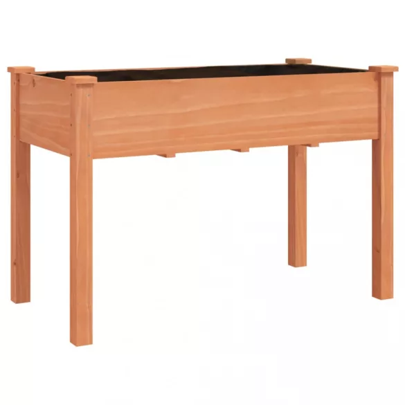 barna tömör fenyőfa kerekes ültetőláda béléssel 118x59x80 cm
