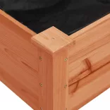 barna tömör fenyőfa kerekes ültetőláda béléssel 118x59x80 cm