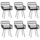 7 részes fekete polyrattan kerti étkezőgarnitúra