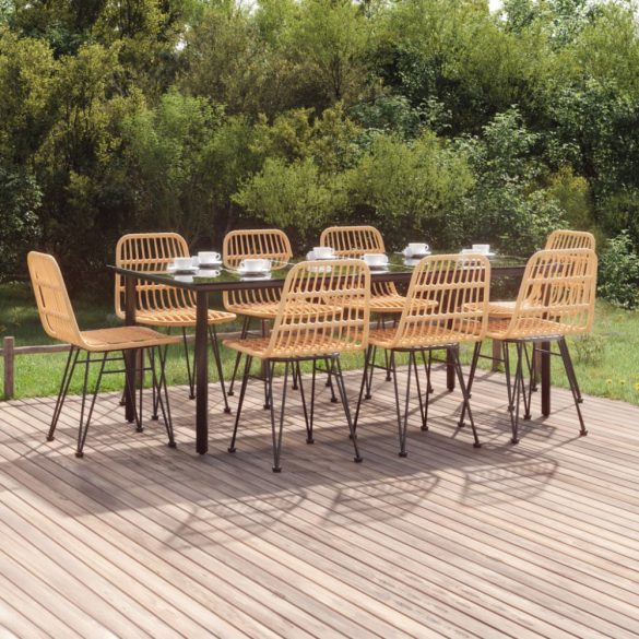 9 részes polyrattan kerti étkezőgarnitúra