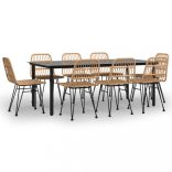 9 részes polyrattan kerti étkezőgarnitúra