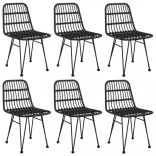 7 részes fekete polyrattan kerti étkezőgarnitúra